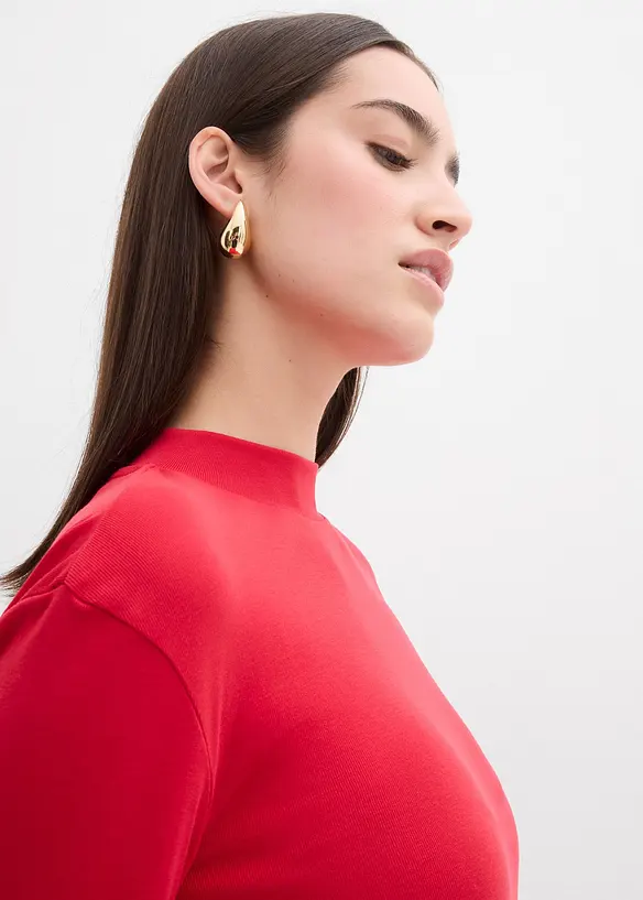 T-shirt côtelé à fronces, bonprix