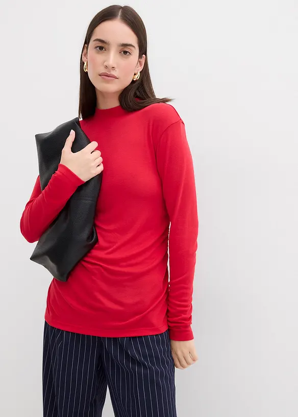 T-shirt côtelé à fronces, bonprix