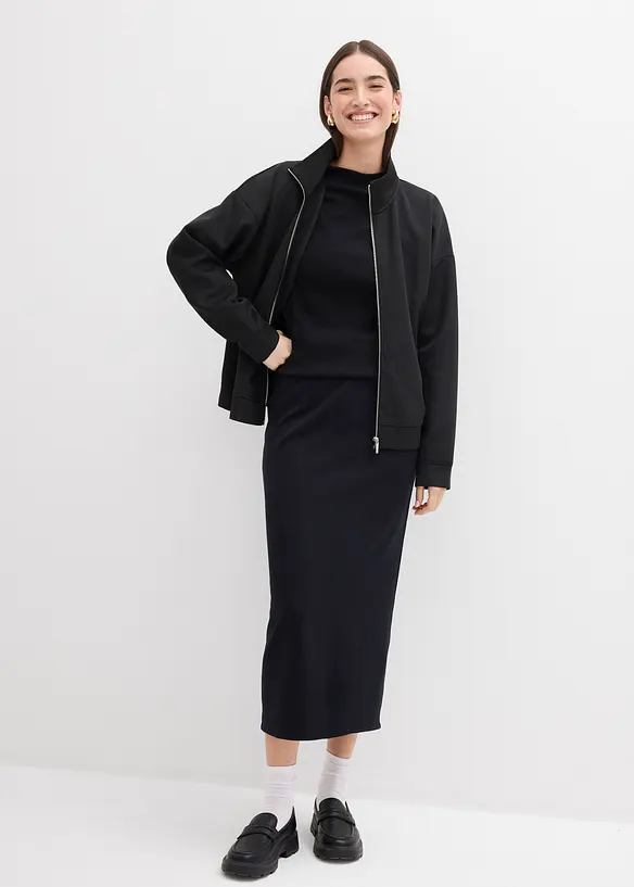 Jupe midi en matière néoprène, bonprix