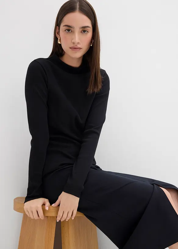 T-shirt manches longues en matière côtelée, bonprix