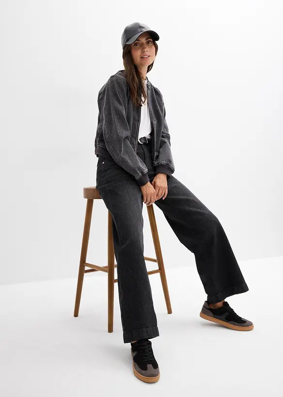 Jean large taille mi-haute avec poches plaquées, bonprix