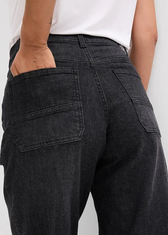 Jean large taille mi-haute avec poches plaquées, bonprix