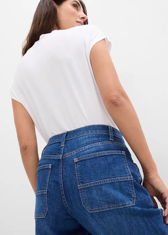 Jean large taille mi-haute avec poches plaquées, bonprix