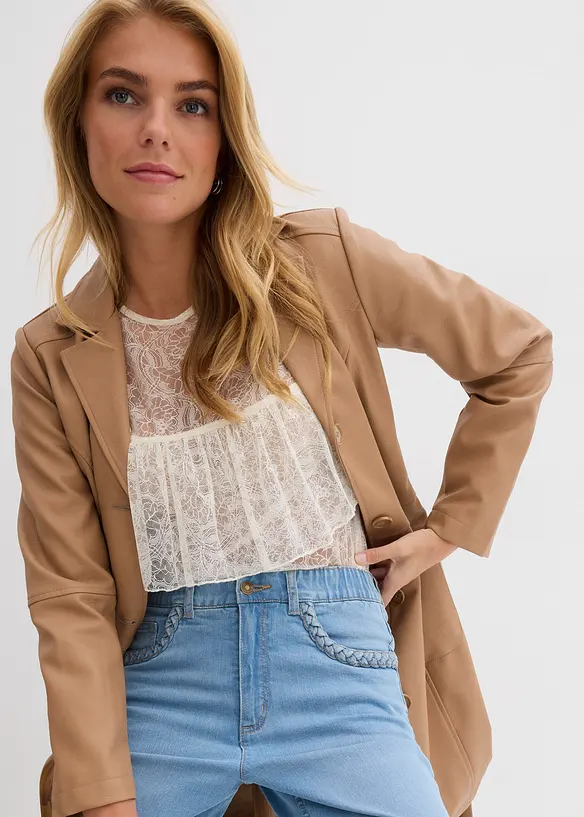 Jean taille haute droit avec poches, bonprix