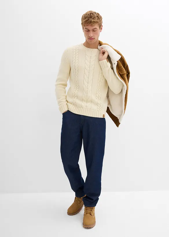 Pull en grosse maille à motif torsadé, bonprix