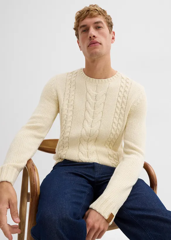 Pull en grosse maille à motif torsadé, bonprix