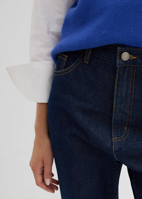 Jean droit taille haute, long, bonprix