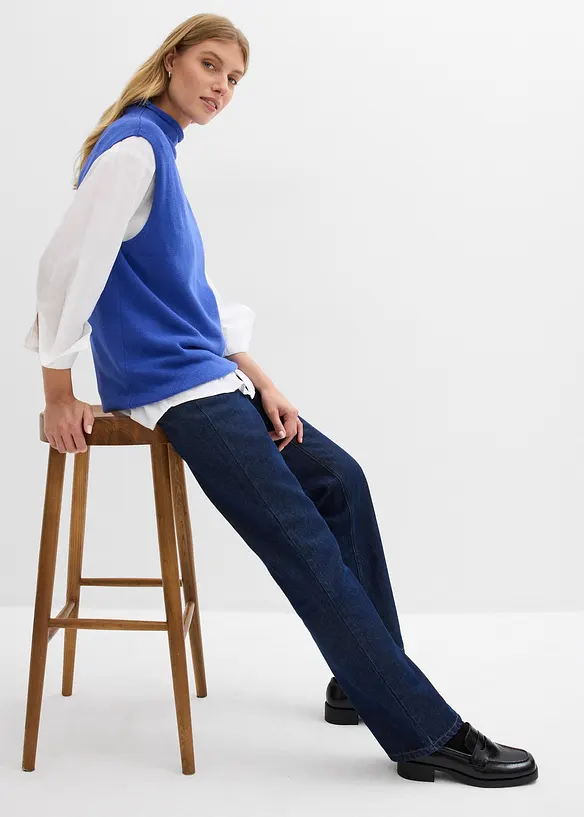 Jean droit taille haute, long, bonprix