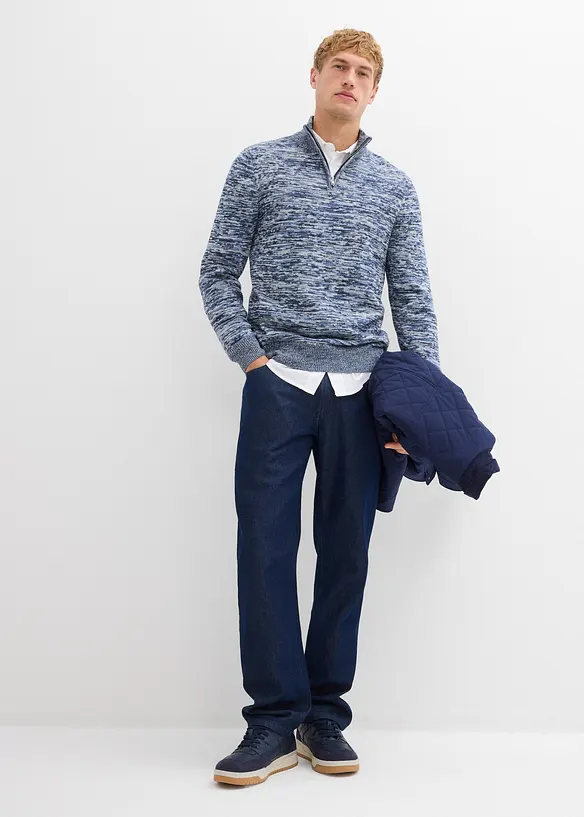 Pull camionneur chiné en coton mélangé, bonprix