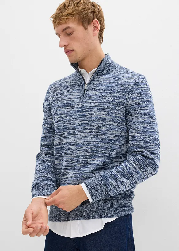 Pull camionneur chiné en coton mélangé, bonprix