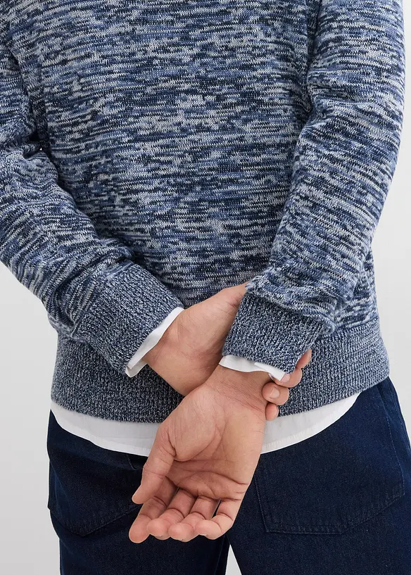 Pull camionneur chiné en coton mélangé, bonprix