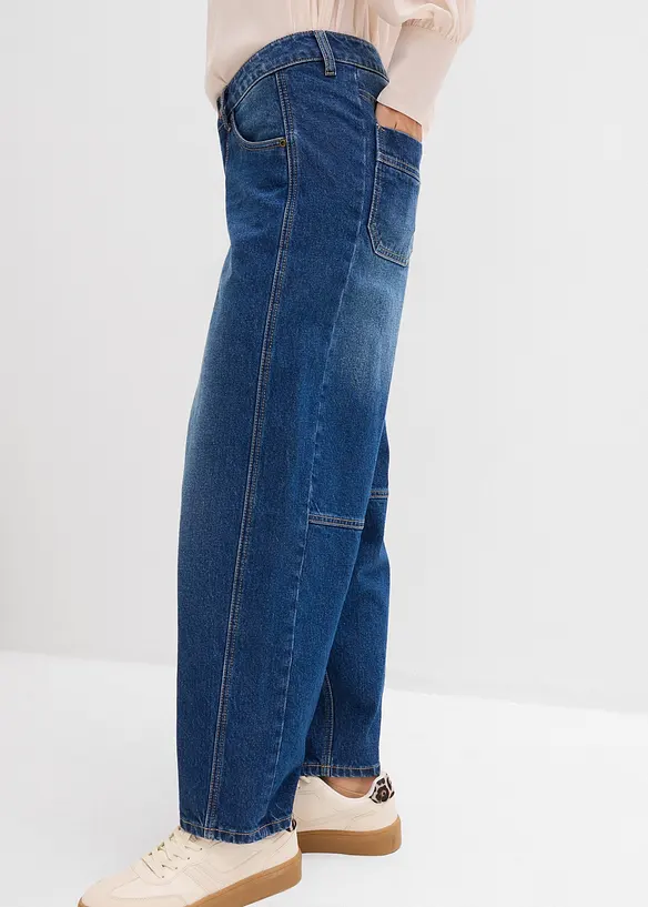 Jean barrel taille mi-haute, bonprix