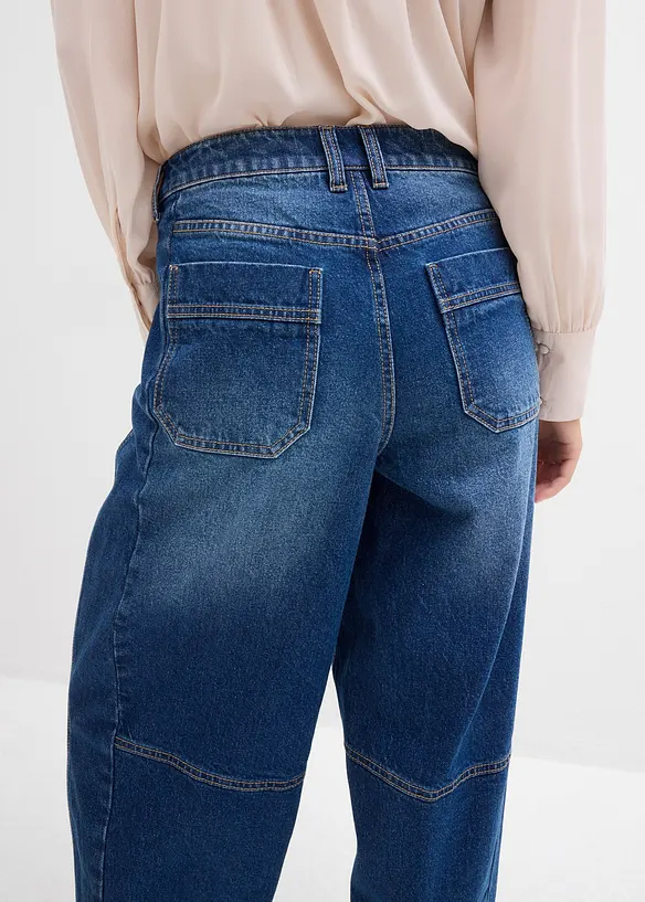 Jean barrel taille mi-haute, bonprix