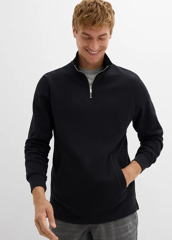 Sweat 100% coton avec poches pratique et base droite, bonprix