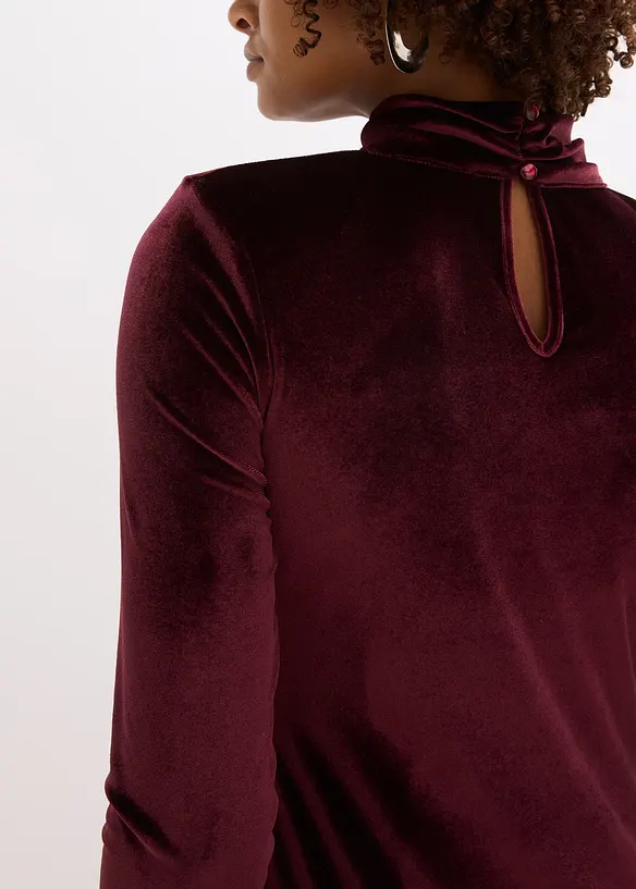 Robe midi en velours doux, bonprix