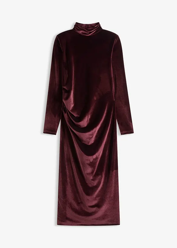 Robe midi en velours doux, bonprix