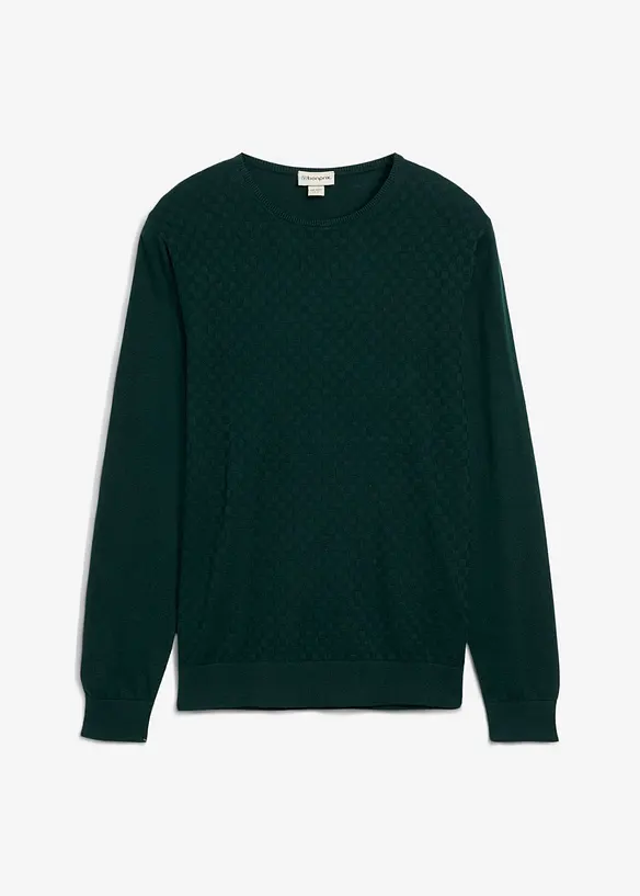 Pull en fine maille avec laine m&eacute;rinos, bonprix