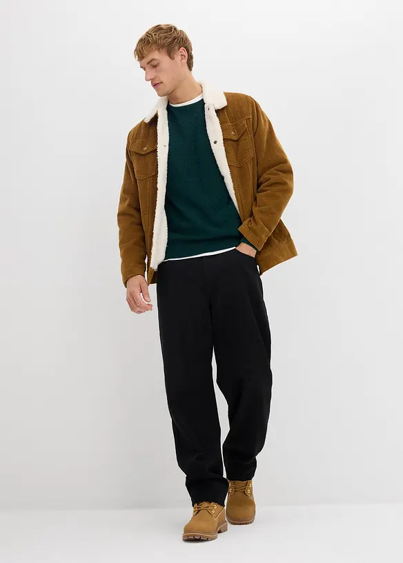 Pull en fine maille avec laine m&eacute;rinos, bonprix