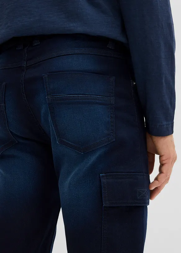 Jean cargo Regular &agrave; taille &eacute;lastiqu&eacute;e, droit, bonprix