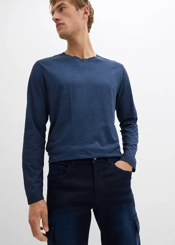 Jean cargo Regular &agrave; taille &eacute;lastiqu&eacute;e, droit, bonprix