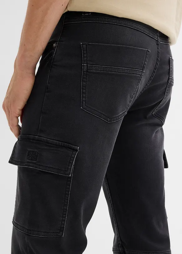 Jean cargo Regular à taille élastiquée, droit, bonprix