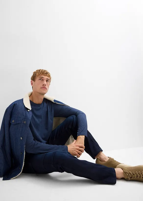 Jean cargo Regular &agrave; taille &eacute;lastiqu&eacute;e, droit, bonprix