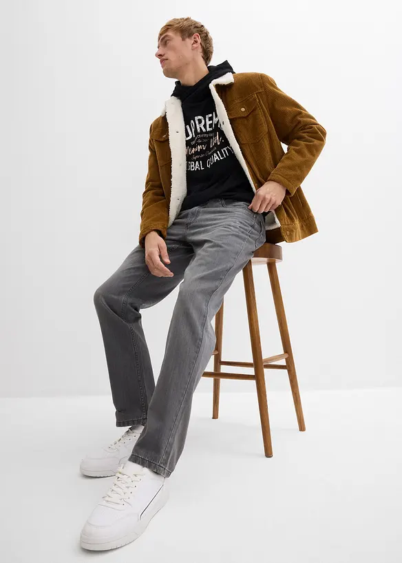 Jean droit et Regular à taille élastiquée, 100% coton, bonprix