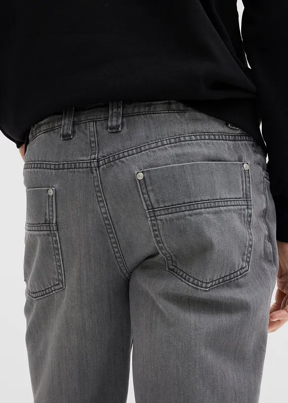 Jean droit et Regular à taille élastiquée, 100% coton, bonprix