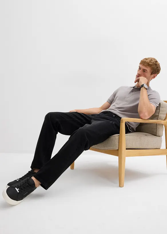 Jean droit et Regular à taille élastiquée, 100% coton, bonprix