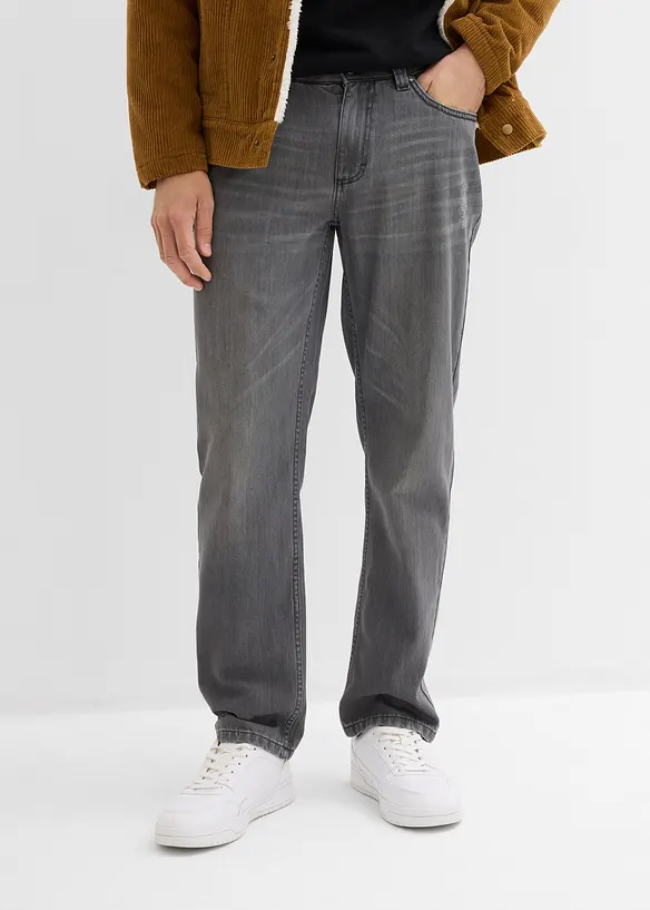 Jean droit et Regular à taille élastiquée, 100% coton, bonprix