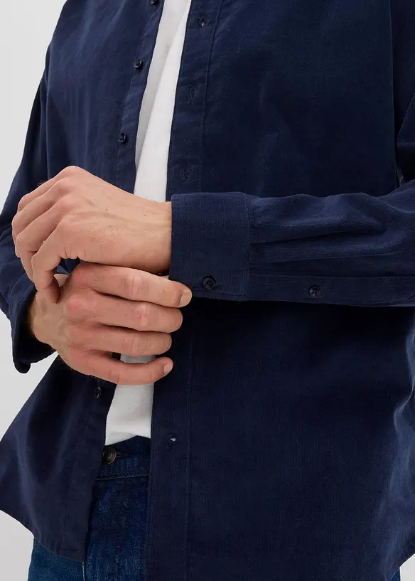 Chemise douce en velours de coton côtelé extensible, bonprix