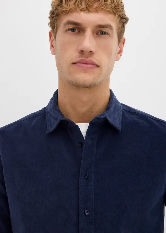 Chemise douce en velours de coton côtelé extensible, bonprix