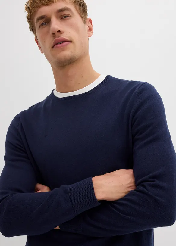 Pull en fine maille avec laine mérinos, bonprix