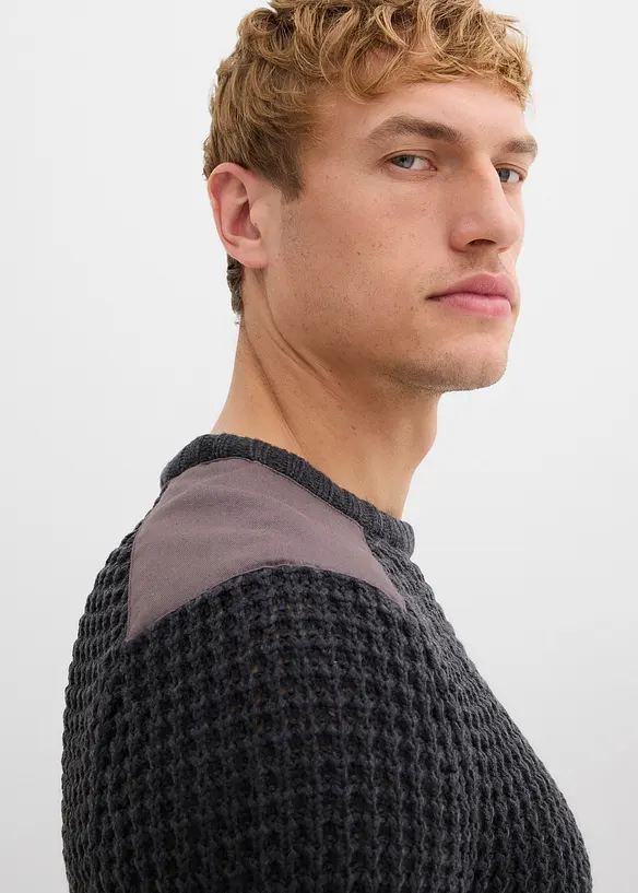 Pull en grosse maille avec poche à rabat, bonprix