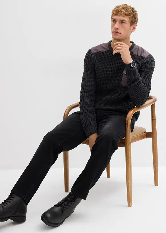 Pull en grosse maille avec poche à rabat, bonprix