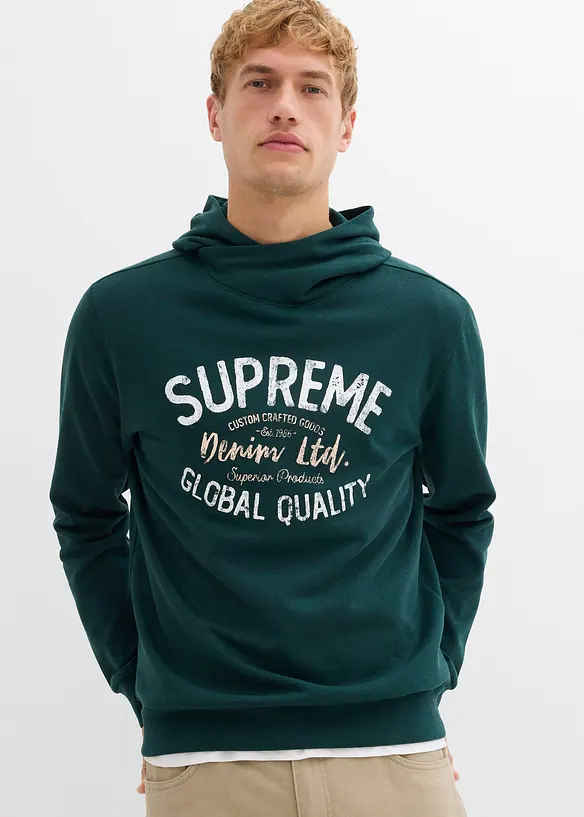 Sweat à capuche doux en coton mélangé, bonprix