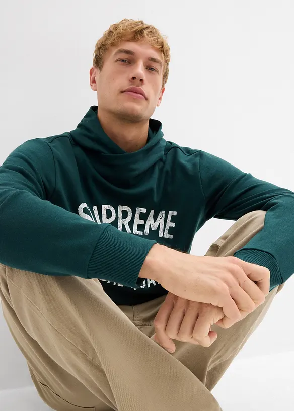 Sweat à capuche doux en coton mélangé, bonprix