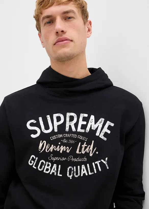 Sweat à capuche doux en coton mélangé, bonprix