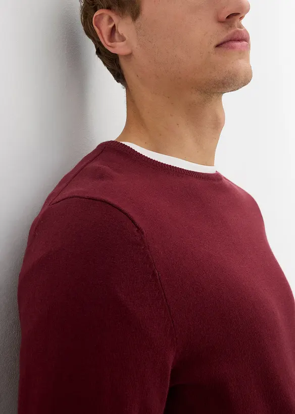 Pull en fine maille avec laine mérinos, bonprix