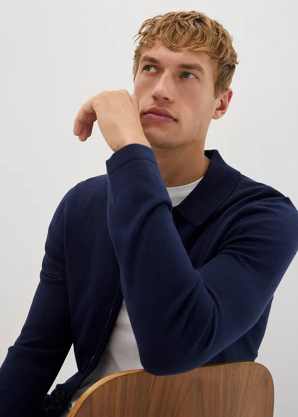 Gilet slim en fine maille avec laine mérinos, bonprix