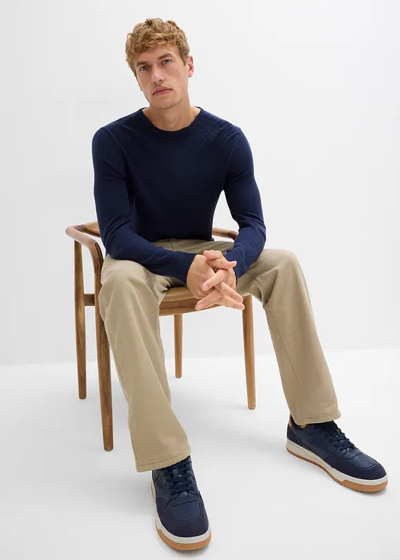 Pull en fine maille avec laine mérinos, bonprix