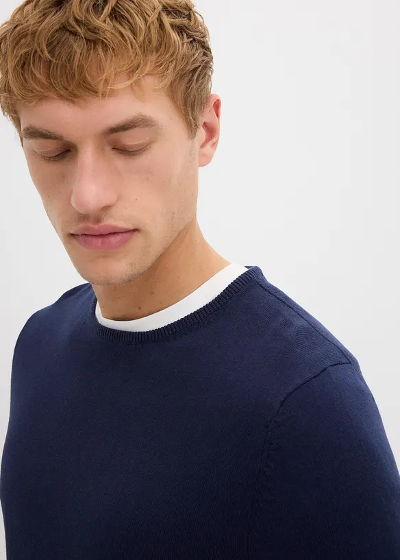 Pull en fine maille avec laine mérinos, bonprix