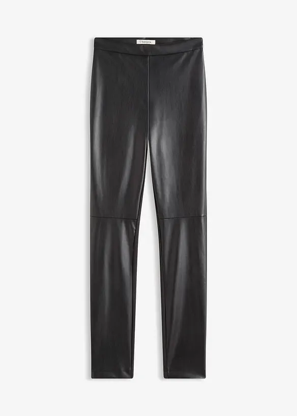 Pantalon bi-matière Punto di Roma et tissu enduit, bonprix