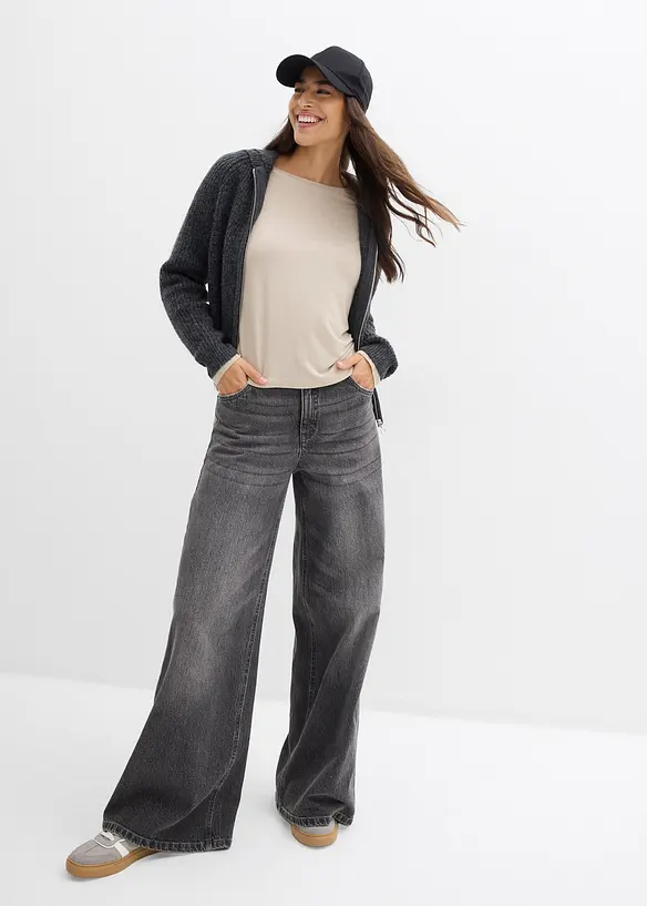 T-shirt fluide et oversize en viscose extensible, bonprix