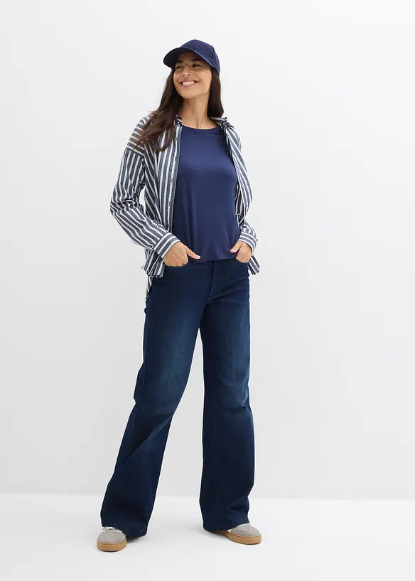 T-shirt fluide et oversize en viscose extensible, bonprix