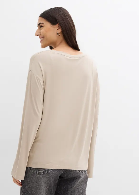 T-shirt fluide et oversize en viscose extensible, bonprix