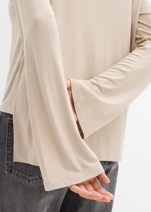 T-shirt fluide et oversize en viscose extensible, bonprix