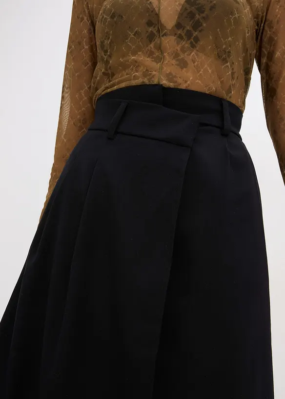 Jupe midi en viscose mélangée, bonprix