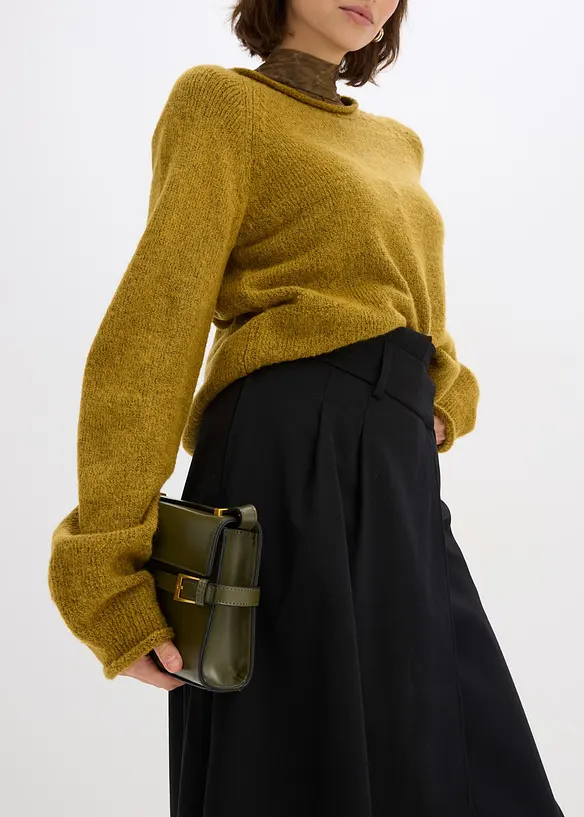 Jupe midi en viscose mélangée, bonprix