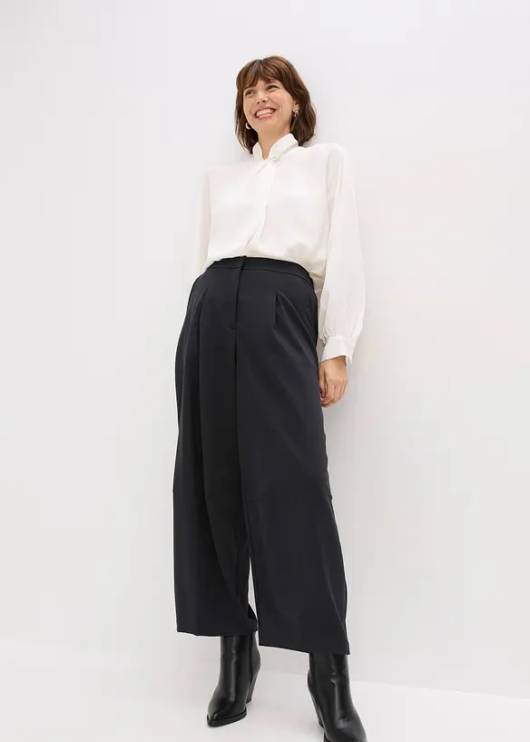 Pantalon barrel en viscose mélangée, bonprix